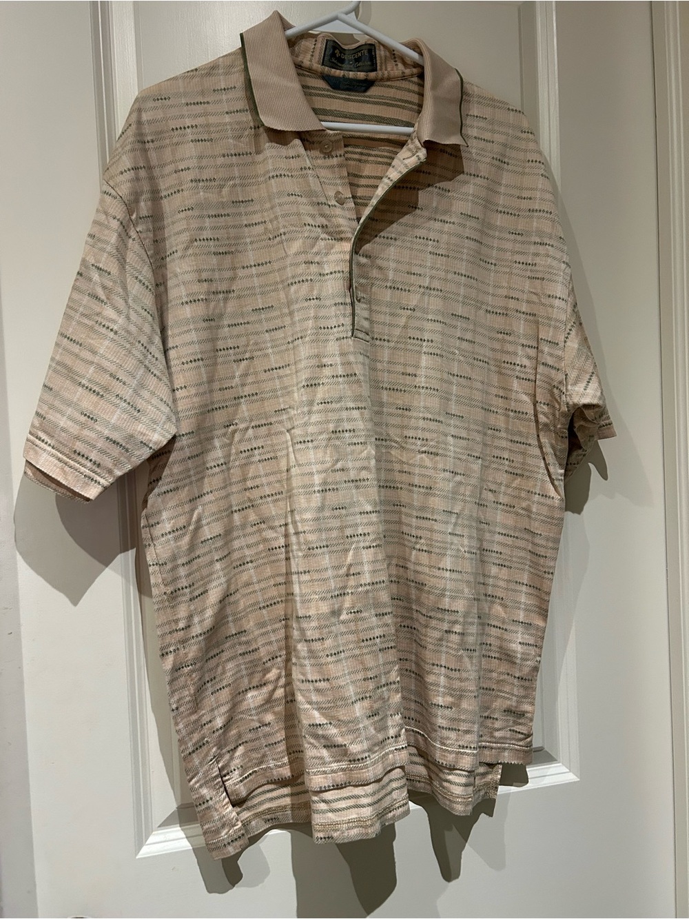 Men's Beige Patterned Polo Shirt